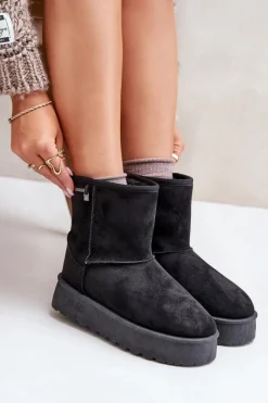 Wysokie Śniegowce Damskie Na Platformie Big Star OO274898 Czarne