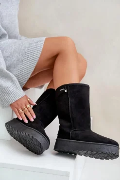 Wysokie Śniegowce Na Platformie Big Star OO274895 Czarne