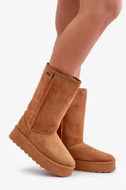 Wysokie Śniegowce Na Platformie Big Star OO274893 Camel