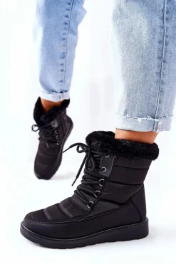Wysokie Śniegowce Z Futerkiem Czarne Haneta