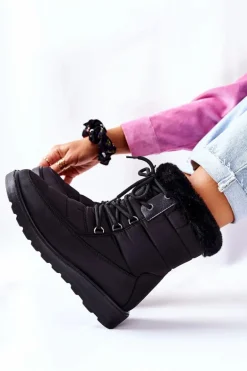 Wysokie Śniegowce Z Futerkiem Czarne Haneta