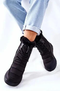 Wysokie Śniegowce Z Futerkiem Czarne Haneta