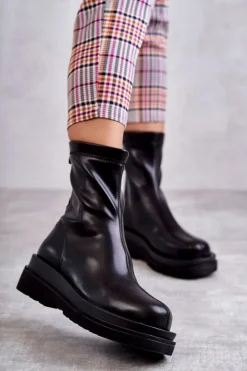 Wysokie Ocieplane Botki GOE KK2N4054 Czarne