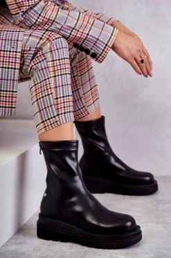 Wysokie Ocieplane Botki GOE KK2N4054 Czarne