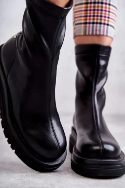 Wysokie Ocieplane Botki GOE KK2N4054 Czarne