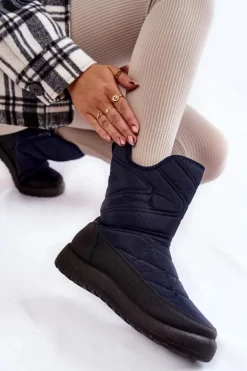 Wysokie Ocieplane Śniegowce Granatowe Winessa