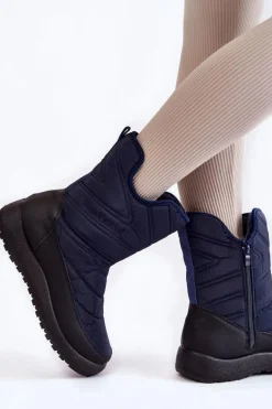 Wysokie Ocieplane Śniegowce Granatowe Winessa