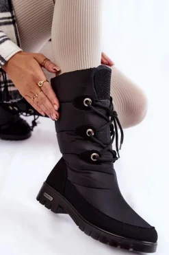 Wysokie Ocieplane Śniegowce Progress PROGJ-20-07 Czarne