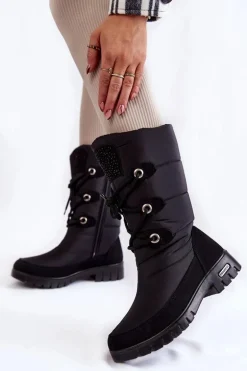 Wysokie Ocieplane Śniegowce Progress PROGJ-20-07 Czarne