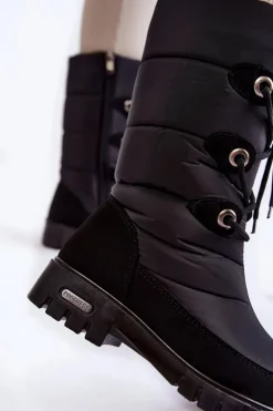 Wysokie Ocieplane Śniegowce Progress PROGJ-20-07 Czarne