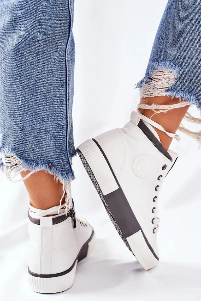 Wysokie Ocieplane Trampki Big Star II274158 Białe