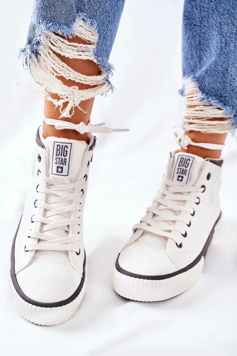 Wysokie Ocieplane Trampki Big Star II274158 Białe