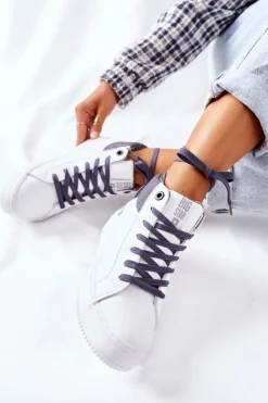 Wysokie Ocieplane Trampki Big Star II274144 Biało-Szare