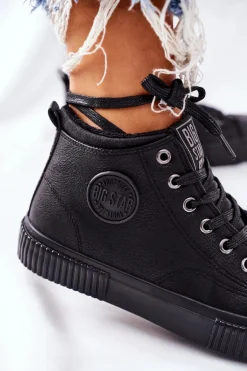 Wysokie Ocieplane Trampki Big Star II274157 Czarne