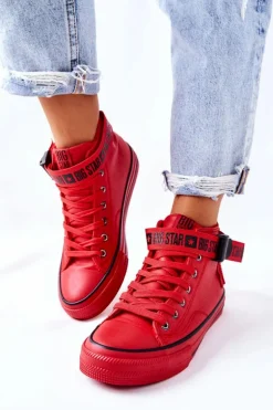 Wysokie Ocieplane Trampki Big Star GG274028 Czerwone