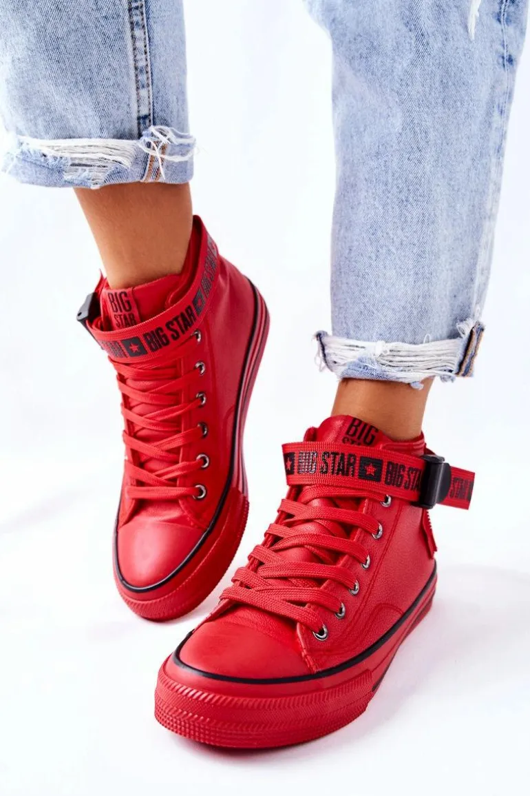 Wysokie Ocieplane Trampki Big Star GG274028 Czerwone