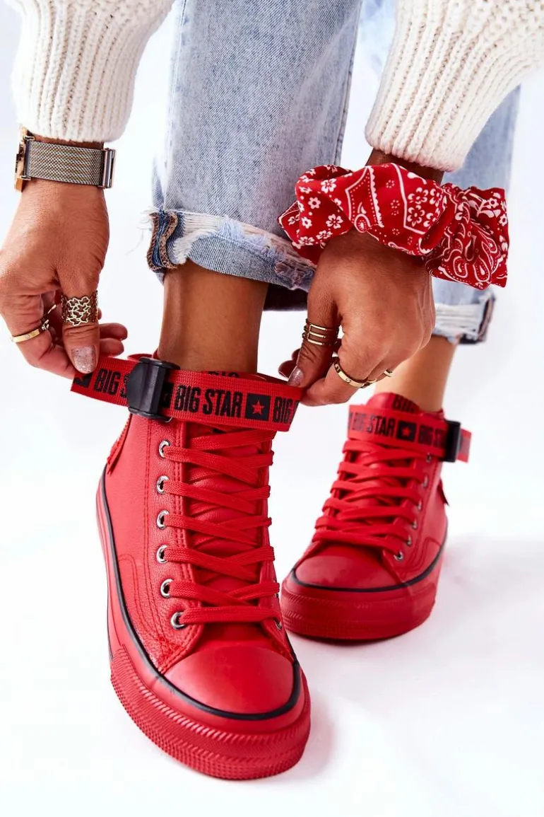 Wysokie Ocieplane Trampki Big Star GG274028 Czerwone