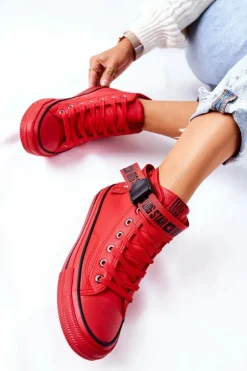 Wysokie Ocieplane Trampki Big Star GG274028 Czerwone