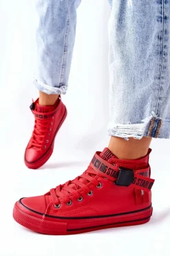 Wysokie Ocieplane Trampki Big Star GG274028 Czerwone