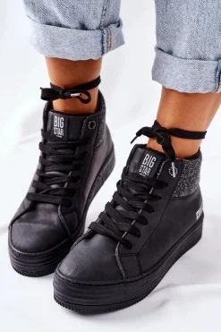 Wysokie Ocieplane Trampki Big Star II274147 Czarne
