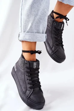 Wysokie Ocieplane Trampki Big Star II274147 Czarne