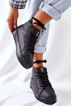 Wysokie Ocieplane Trampki Big Star II274147 Czarne