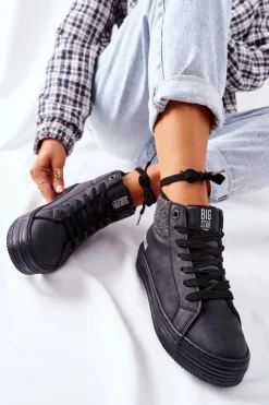 Wysokie Ocieplane Trampki Big Star II274147 Czarne