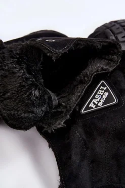 Wysokie Ocieplane Zamszowe Trampki Czarne Evren