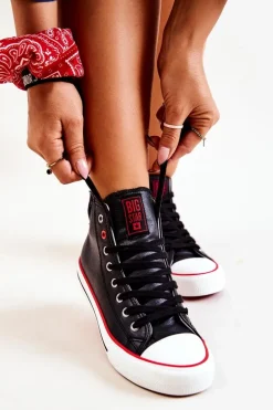 Wysokie Skórzane Trampki Big Star JJ274131 Czarne