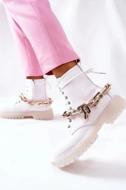 Wysokie Stylowe Botki Białe Grail