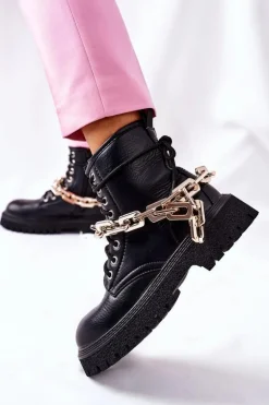 Wysokie Stylowe Botki Czarne Grail