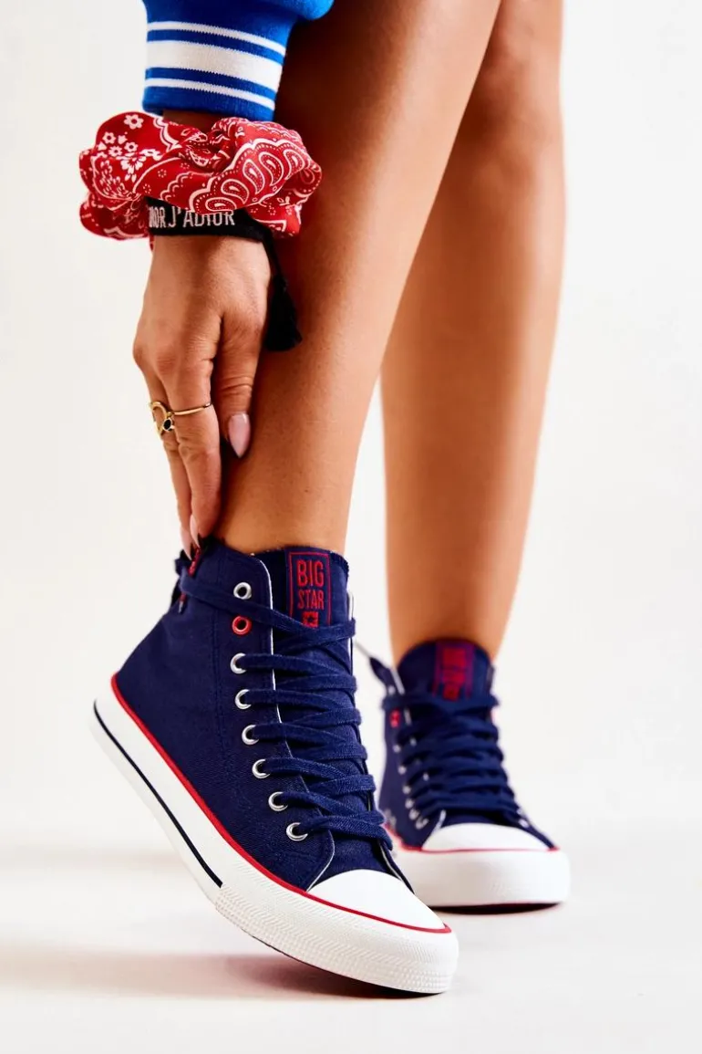 Wysokie Trampki Big Star JJ274125 Granatowe
