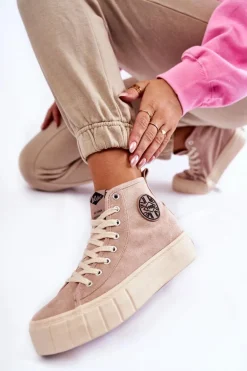 Wysokie Trampki Lee Cooper LCJ-22-31-1434L Beżowe