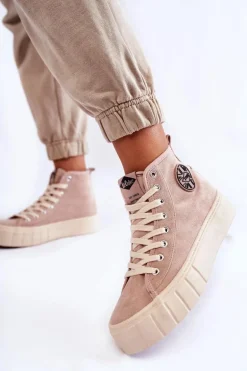 Wysokie Trampki Lee Cooper LCJ-22-31-1434L Beżowe