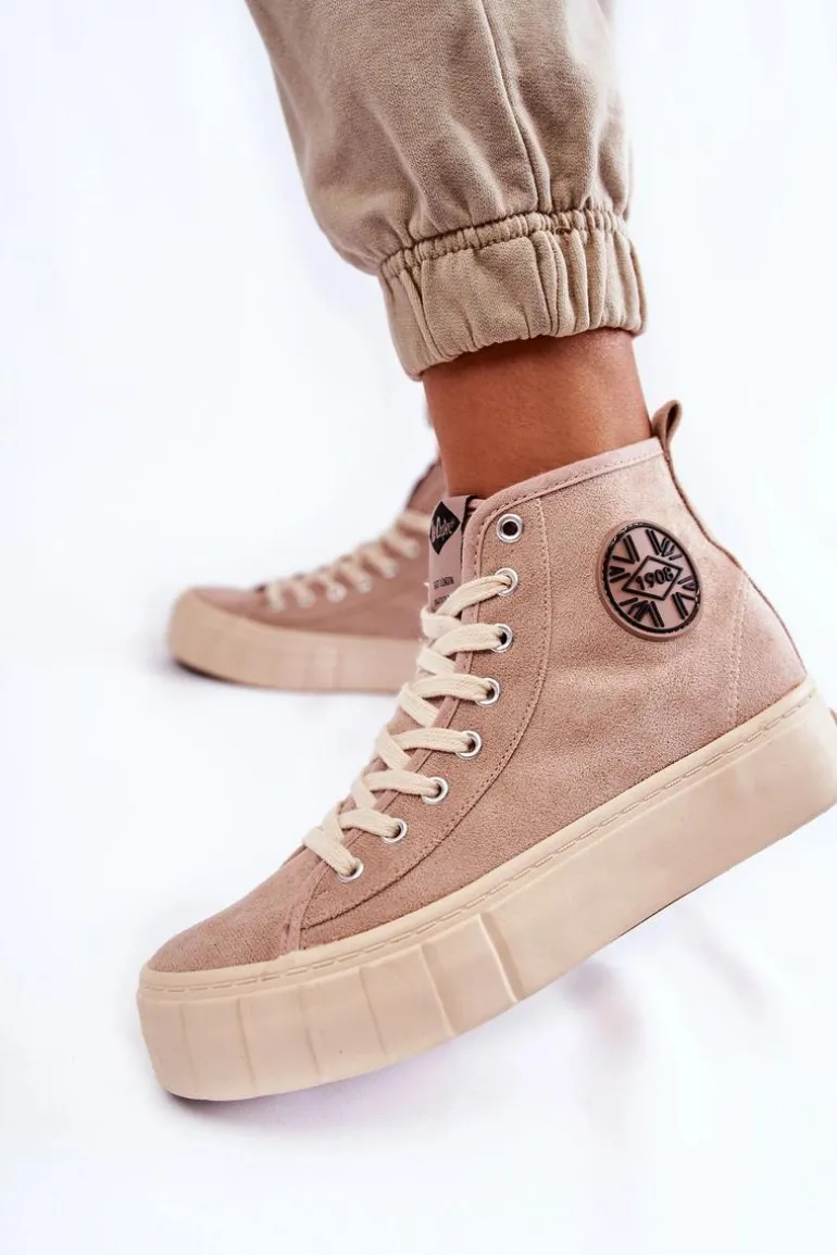 Wysokie Trampki Lee Cooper LCJ-22-31-1434L Beżowe