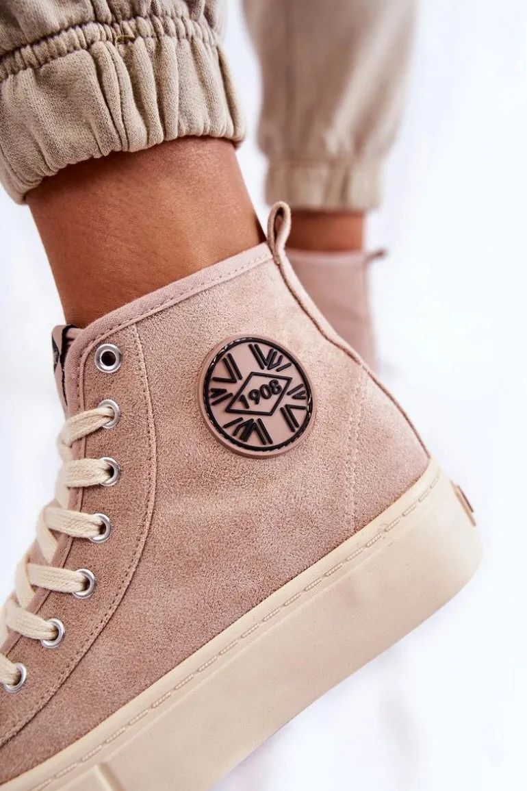 Wysokie Trampki Lee Cooper LCJ-22-31-1434L Beżowe