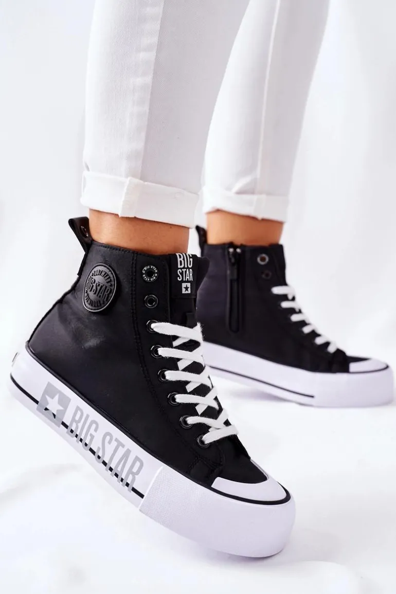 Wysokie Trampki Na Platformie Big Star II274012 Czarne