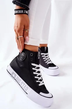 Wysokie Trampki Na Platformie Big Star II274012 Czarne