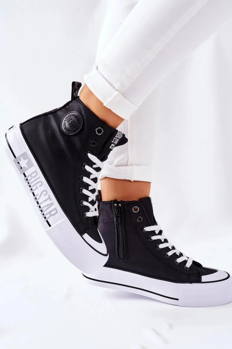 Wysokie Trampki Na Platformie Big Star II274012 Czarne