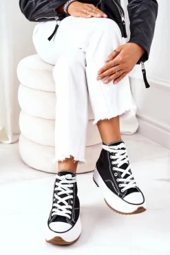 Wysokie Trampki Na Platformie Czarne Electric Love