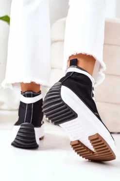 Wysokie Trampki Na Platformie Czarne Electric Love