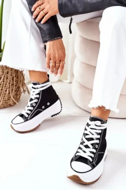 Wysokie Trampki Na Platformie Czarne Electric Love