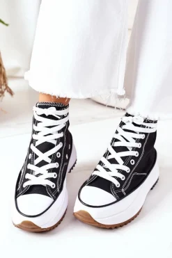 Wysokie Trampki Na Platformie Czarne Electric Love