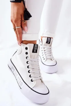 Wysokie Trampki Na Platformie Big Star II274014 Białe