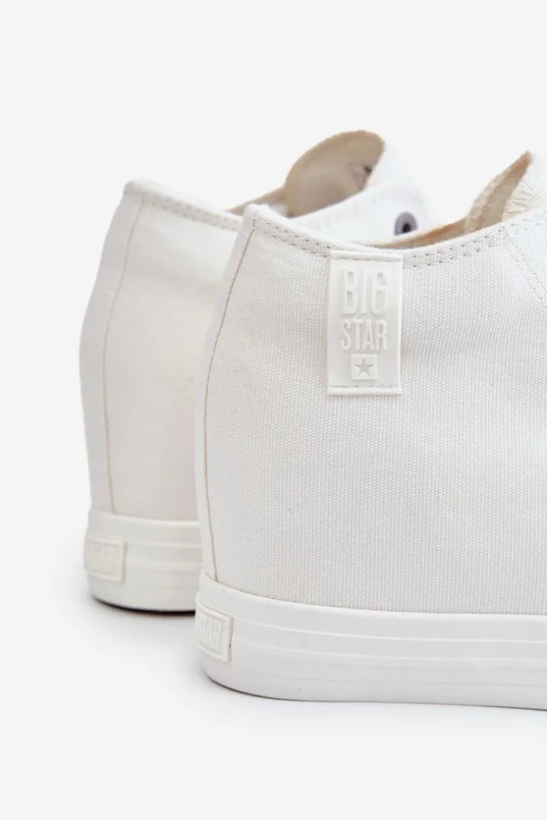 Wysokie Trampki Na Ukrytym Koturnie Big Star LL274035 Białe