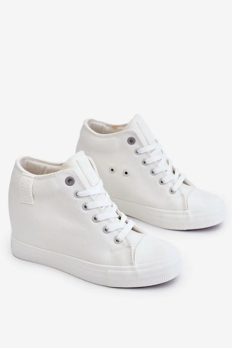 Wysokie Trampki Na Ukrytym Koturnie Big Star LL274035 Białe