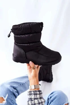 Wysokie Wsuwane Śniegowce Czarne Cathy