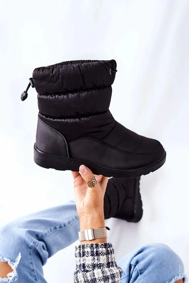 Wysokie Wsuwane Śniegowce Czarne Cathy