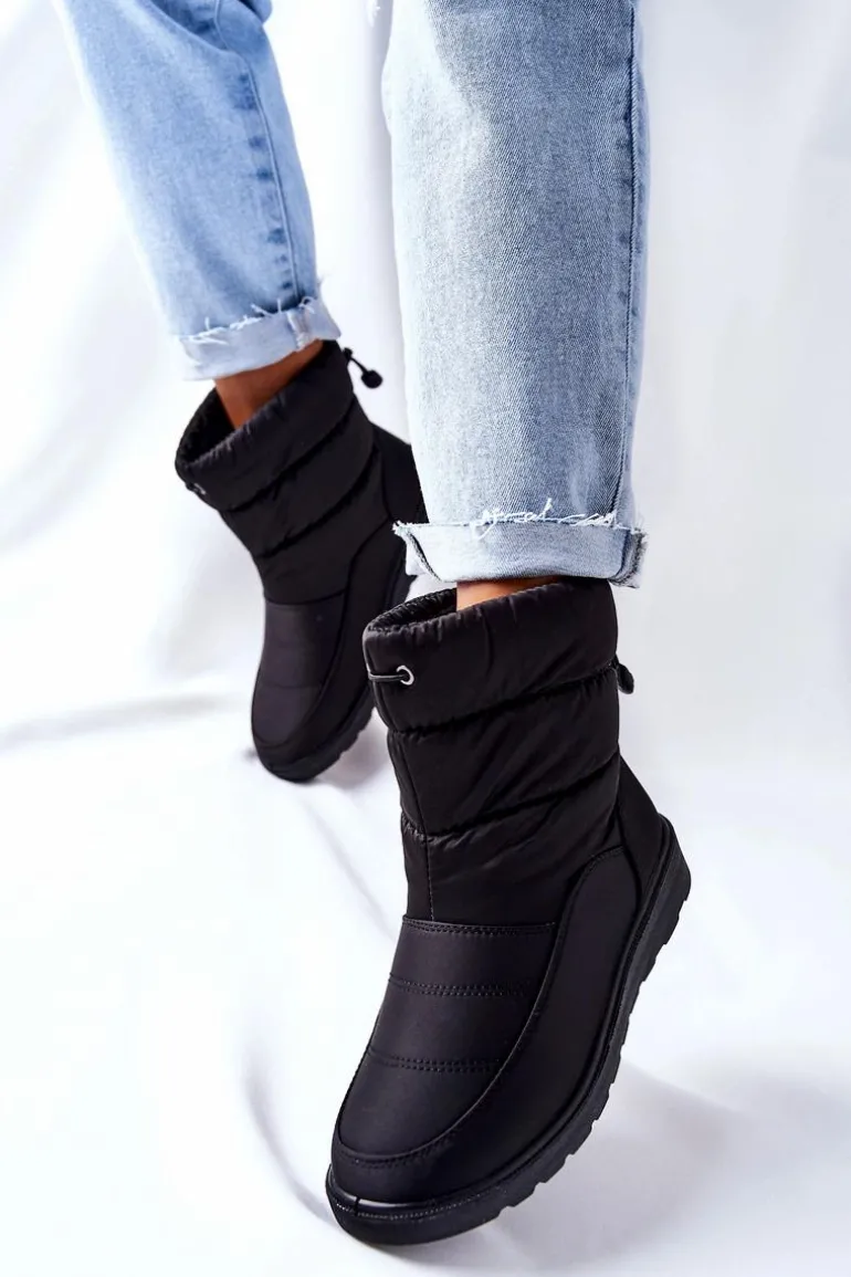 Wysokie Wsuwane Śniegowce Czarne Cathy