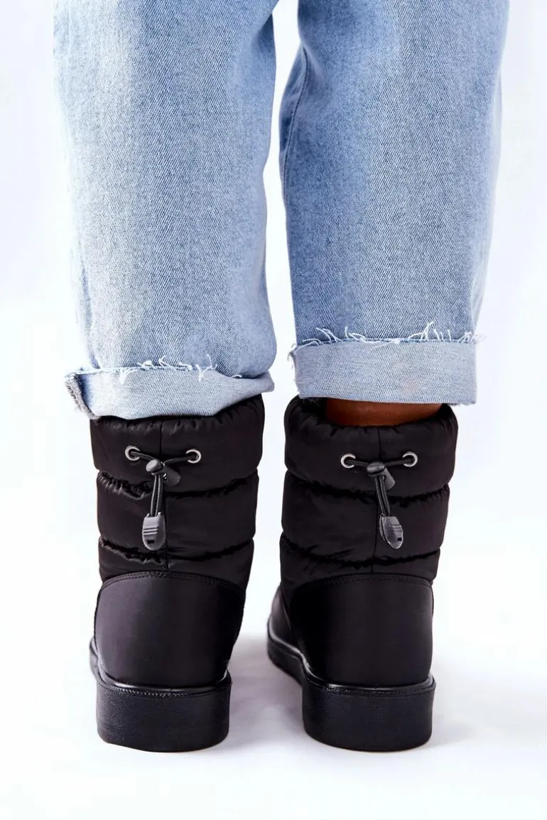 Wysokie Wsuwane Śniegowce Czarne Cathy